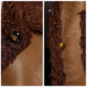 Chaqueta de Cuero PU de Manga Larga Estilo Vintage para Mujer, Abrigo Cálido de Invierno con Decoración de Piel, Cierre de Cremallera, Estilo Casual, Talla XL, a la Moda - Product Image 5