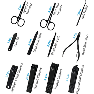 25 Pieces Infant Adult Professional Manicure Kits Stainless Steel Nail Cuticle Scissors Nipper Pusher 5 in 1 Single Spring Box - Product Image 3