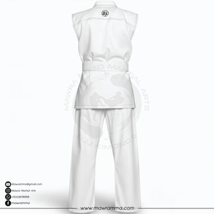 Kimono de grappling sans manches de haute qualité, tissage perlé, 100 % coton, logo personnalisé, uniforme d'entraînement professionnel pour hommes - Product Image 4