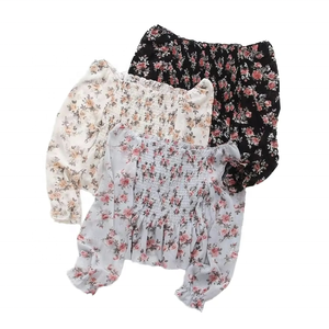 Blusa Corta de Verano para Mujer, Casual, Lisa, con Cordones, Volantes, Cuello Redondo, Sexy, Plisada, Elástica, Ajustada a la Cintura - Product Image 5