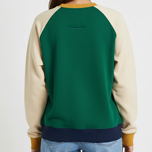 Custom Made Drop Shoulder Oversized Pullover Color Block Sweatshirt 100% Cotton Fleece Crewneck Fashionable Sweatshirt - Product Image 3