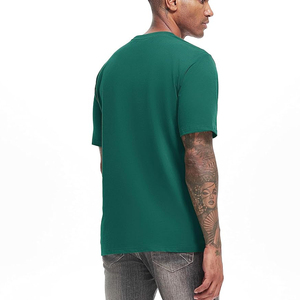 T-shirt homme en coton doux à manches courtes, respirant, grande taille, vert foncé, avec logo personnalisé, t-shirt d'été pour hommes - Product Image 4
