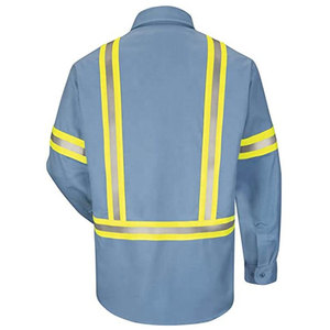 Construction High Work Wear For Men Work Shirt Overalls Industrial Safety Shirt For Sale Elastic Band Reflective Work Shirts - Product Image 5