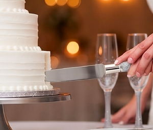 Elegant Cake Knife <b>Set</b> With Sparkling Handles Stainless Steel 2 Piece Ideal For Wedding Party Cake Serving And Dining Use - Product Image 6