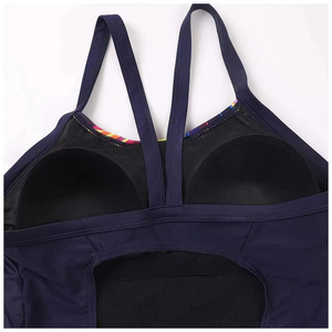 Maillot de bain une pièce grande taille pour femme, col en V, bretelles en V, polyester/nylon, antibactérien, séchage rapide, écologique, respirant, devant - Product Image 2