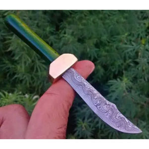 Couteau de chef miniature artisanal personnalisé Burraq de qualité industrielle, en acier Damas, avec une belle poignée, idéal pour le bricolage et la fabrication OEM - Product Image 3