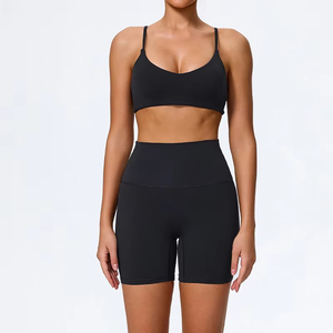 Women's Yoga Suit 2 Piece Set Quick-Drying Breathable Spandex/Nylon Gym & Running Workout Sleeveless <b>Sports</b> <b>Shirt</b> Elastic Waist - Product Image 4