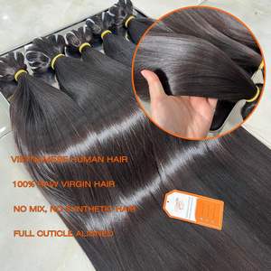 Extensiones de pelo vietnamita alineadas con cutícula virgen 100% al por mayor mechones de pelo de trama recta de hueso largo color natural 30-40 pulgadas - Product Image 4