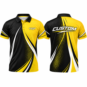 Custom Sublimation Printed Polo <b>Shirt</b> Unisex Quick Dry E-Sports Wear Pink Black White Design Adult Size - Product Image 2