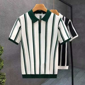 Camisas de Golf para Hombre, Tejidas, de Manga Corta, con Cierre, Casuales, 100% Algodón, Transpirables, en Verde, Blanco y Negro, Personalizables - Product Image 6