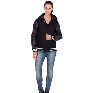 Chaqueta Varsity de Lana para Mujer, de Alta Calidad, para Otoño e Invierno, Manga Larga, Cuello Alto, Impermeable, Informal - Product Image 5