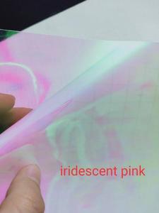 แผ่นฟิล์มโฮโลแกรมสีชมพูเหลือบรุ้งโปร่งใสสำหรับตกแต่ง งานฝีมือ DIY บรรจุภัณฑ์ และงานออกแบบสร้างสรรค์ - Product Image 2