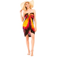 Sarong tie-dye fait main pour femmes, léger, en rayonne, couvre-vêtement de plage bohème, enveloppe de plage, vêtements de plage, resort