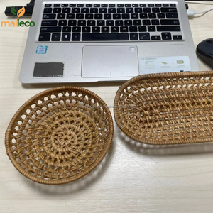 Accessoires de cuisine de plateau de rotin naturel ovale de conception de base vintage faits à la main pour le stockage de fruits décor à la maison-vente en gros du Vietnam - Product Image 6