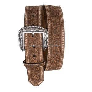 ชุดหัวเข็มขัดหนังคาวบอยสำหรับผู้ชายเข็มขัดหนังสไตล์ตะวันตกลายนูนลายดอกไม้ออกแบบได้ตามต้องการ - Product Image 1