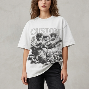 Glory Custom Oversized Acid Wash DTG Printed T Shirt 100% Cotton Fabric Drop Shoulder T Shirts Trending Designs For Unisex Wear - Product Image 3
