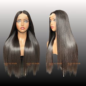 Extensiones de cabello liso de hueso de peluca negra con cierre de encaje sin pegamento Cabello humano virgen crudo frontal - Product Image 5