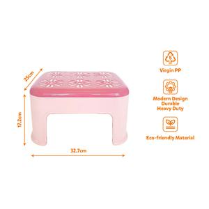 Bulk Virgin PP Plastic <b>Step</b> Platform Heavy Duty Sunflower Pattern Squatting Toilet Footrest Stackable Washroom Bench Supplier - Product Image 2