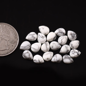Cabochon en howlite blanche naturelle de qualité supérieure, forme poire, 5x3 mm, pierre non montée pour bagues, pendentifs, boucles d'oreilles et breloques personnalisés - Product Image 6
