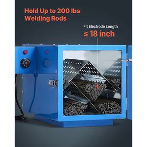 Forno da banco da 1060W 120V per saldatura a filo, capacità 200 libbre, regolabile da 104-392 Fahrenheit, essiccatore AC per elettrodi per saldatura a filo - Product Image 3