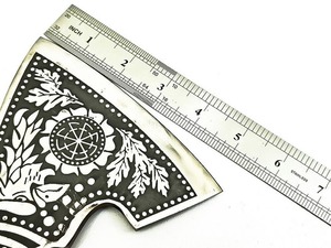 Hacha Vikinga Hecha a Mano por BA Enterprises con Hoja de Acero al Carbono de Arte Raro y Mango de Madera de Fresno Tallado con la Diosa Alada, Hacha Tomahawk - Product Image 6