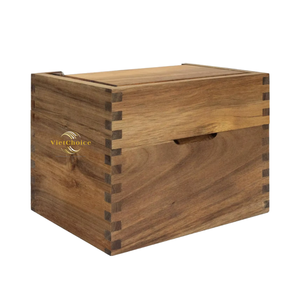 Caja de almacenamiento de madera natural hecha a mano, caja de madera maciza para organización del hogar y uso al por mayor - Product Image 1