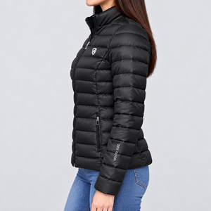 ZEE GOOD <b>Women</b> <b>Black</b> High Quality Puffer Jackets Stand Collar Jacket Zip Up Long Sleeve Puffer <b>Coat</b> - Product Image 4