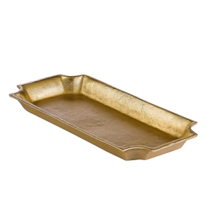 Plateau rectangulaire de luxe personnalisé en laiton fini, avec rebord haut, pour centre de table, service alimentaire et de fruits, idéal pour l'hôtellerie - Product Image 2