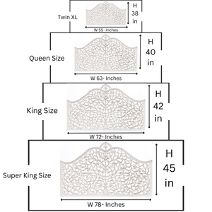 Cabecero de Cama Decorativo de Madera Tallada a Mano, Diseño de Hoja de Texas Blanca, Tamaño Cal King, Arte Mural Decorativo para Colgar en la Pared - Product Image 6