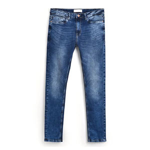 Jean en denim coupe droite classique pour homme, style décontracté urbain, coupe ajustée, bleu délavé, respirant, design rétro, été/hiver - Product Image 1