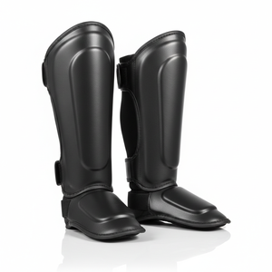 สนับแข้งมวยไทยแบบสั่งทำพิเศษ ป้องกันขาและเท้าสำหรับ MMA มวยสากล คิกบ็อกซิ่ง ป้องกันได้รอบด้าน พร้อมสายรัดแบบตีนตุ๊กแก - Product Image 1