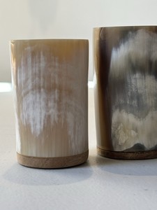 Vasos de Chupito Nórdicos Grabados con Diseño de Cuerno y Borde Dorado, Hechos a Mano, Sostenibles, Diseño Clásico, Estilo Vikingo, Cristalería Decorativa - Product Image 2