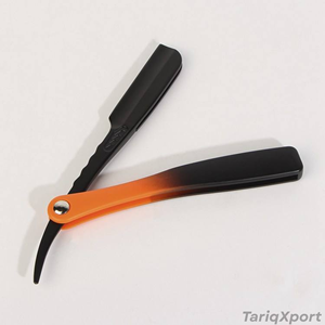 Straight Edge <b>Razor</b> Custom Logo Orange Black Gradient Handle Barber Salon Manual Super Stainless Steel <b>Blade</b> - Product Image 4