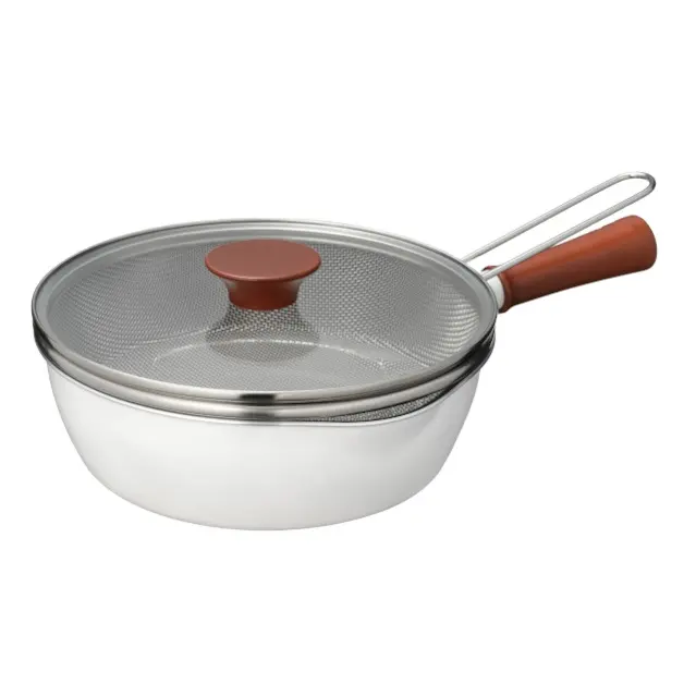 RB-2166 ToMay Dolce IH wok pan noodle pot non stick frying pan all in one cooking pot with noodle strainer 24cm Japandi