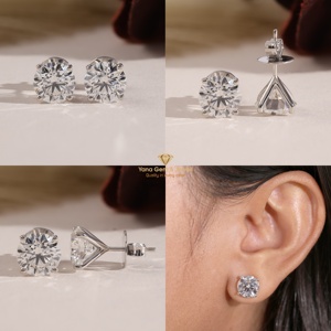 Regala Sorpresa con Aretes Clásicos de Corte Redondo con Diamantes CVD Cultivados en Laboratorio de 6 TCW, Certificados por IGI, Color F, Claridad VVS2, Oro Sólido de 14K - Product Image 5
