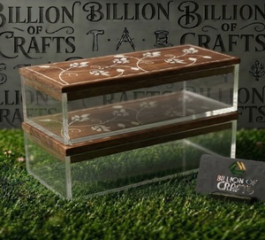 Custom Engraved Wooden Ramadan Treat Jar Rectangular Gift <b>Box</b> for Eid Chocolate <b>Mithai</b> Dates and Assorted Dry Fruits - Product Image 2