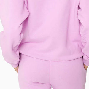 Ensemble de sweat-shirt court en coton avec logo personnalisé, ensembles décontractés pour femmes, vêtements de sport pour femmes, ensemble de 2 pièces, short et sweat-shirt - Product Image 5