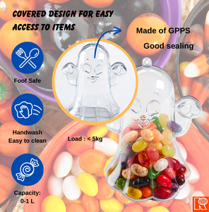 Boîte de rangement pour bonbons Kwang Hsieh Ghost en plastique transparent moulé par injection, qualité alimentaire, écologique, réutilisable, capacité 0-1L - Product Image 3
