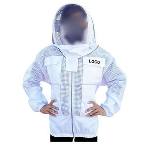 100% Cotton Beekeeper Jacket & Coverall with Ventilated Design Full Protection Sting-<b>Proof</b> Hood Veil - Product Image 5