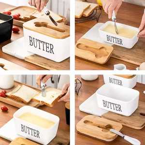 Boîte de rangement rectangulaire décorative pour cuisine avec couvercle en bois pour l'organisation du garde-manger et la décoration du comptoir - Product Image 5