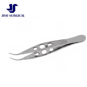 Premium Jiyo Surgical Co. Moody Fixation Forceps MP-4568 4 3/8 Inch Curved Left 0.5mm 1x2 <b>Teeth</b> Locking Mechanism Flat 3-Hole - Product Image 5