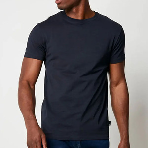 Camiseta de Hombre, Corte Regular, 100% Algodón, Manga Corta, Cuello Redondo, Color Sólido, Estilo Casual, Tejido Jersey, Tinte Liso, Negro, Antiarrugas - Product Image 5