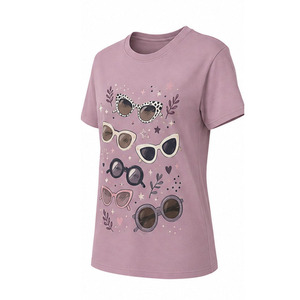 T-shirt imprimé pour femme en gros, T-shirt graphique personnalisé en coton doux, col rond, manches courtes, décontracté, mode streetwear, fabricant - Product Image 3