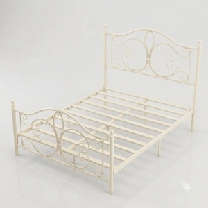 Cadre de lit réglable en fer forgé artisanal robuste de style victorien, plateforme métallique sur mesure pour grossistes (taille Queen) - Product Image 3