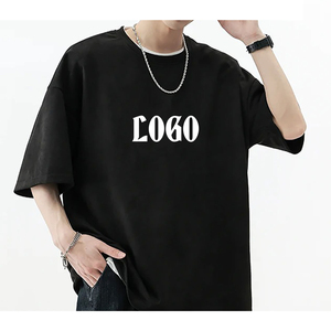 T-shirt Homme Oversize à Épaules Tombantes 100% Coton Manches Courtes Col Rond Style Urbain Imprimé Lettres Logo Avant Jersey Violet - Product Image 2