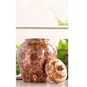 Distributeur d'eau réutilisable chaud et froid en cuivre à motif floral décoratif pour usage domestique - Product Image 6