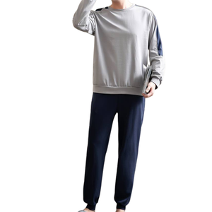 Ensemble de pyjama en coton pour homme personnalisé, doux, respirant, à manches longues, vêtements de nuit, ensemble de détente - Product Image 3