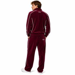 Premium Velour Hoodies Sportswear Sets Custom Piping Full Zip Stand Collar <b>Jacket</b> Relaxed Fit Pants Casual Style Luxury <b>Velvet</b> - Product Image 3