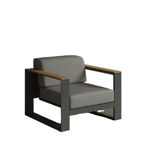 Chaise de jardin moderne rembourrée avec structure métallique pour restaurant, café et bar en plein air - Product Image 2