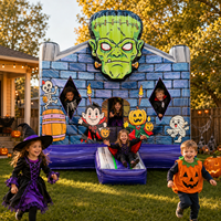 Château gonflable commercial d'Halloween avec toboggan, château hanté pour les fêtes d'enfants, les événements et la location